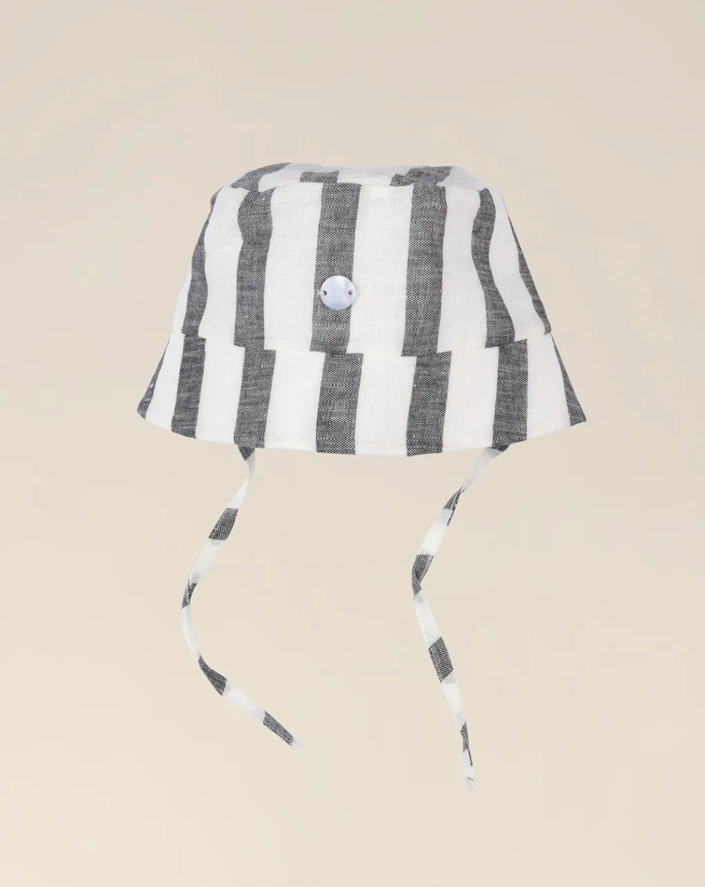 Prenatal Cappellini Cuffiette E Muffole-Cappello Per Neonato A Righe In Lino