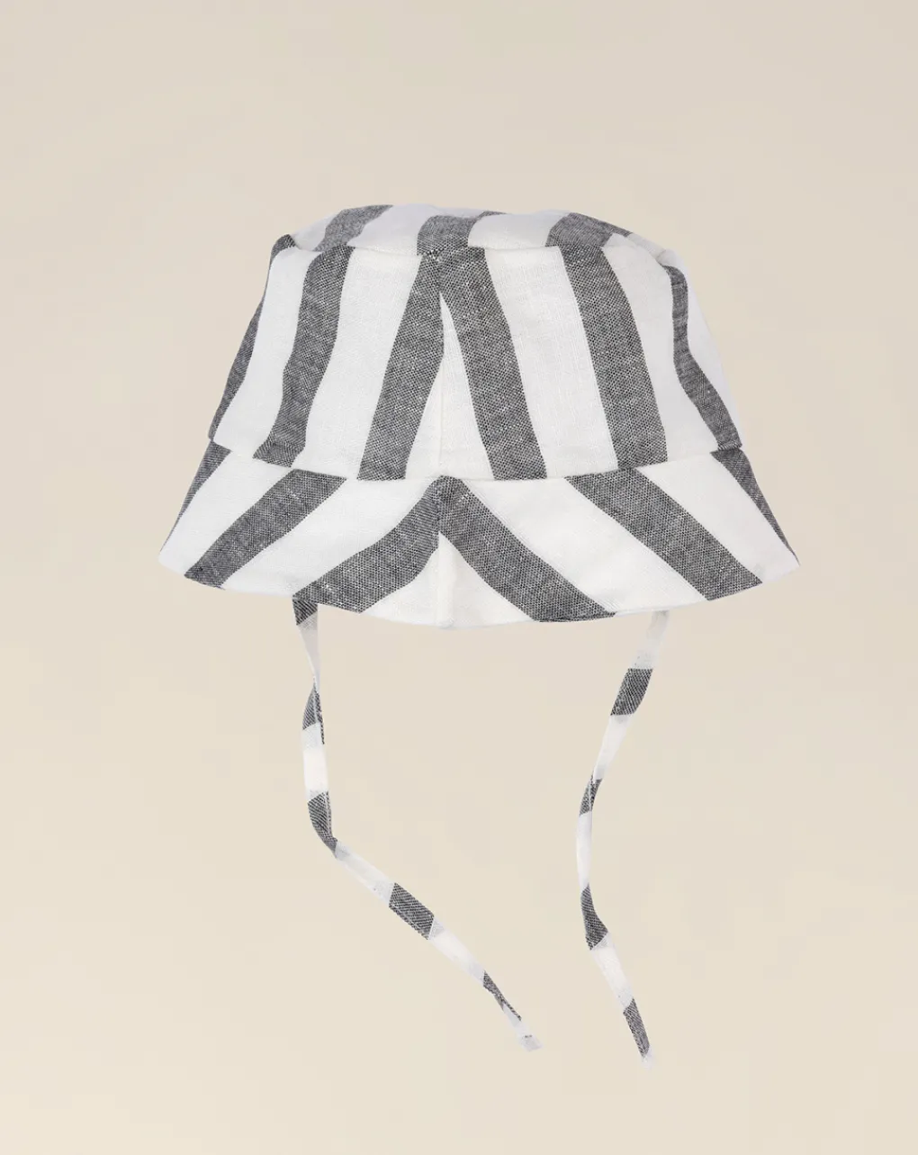 Prenatal Cappellini Cuffiette E Muffole-Cappello Per Neonato A Righe In Lino