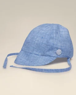 Prenatal Cappellini Cuffiette E Muffole-Cappello Per Neonato Con Visiera In Lino
