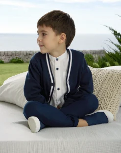 Prenatal Maglioni E Cardigan-Cardigan Basico Blu Bambino Maniche Lunghe