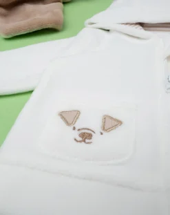 Prenatal Cardigan-Cardigan Neonato Con Cappuccio E Ricamo Animali