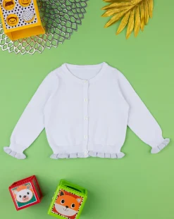 Prenatal Maglioni E Cardigan-Cardigan Tricot Bimba Bianco