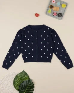 Prenatal Felpe E Maglioni-Cardigan Tricot Bimba Blu "Pois”
