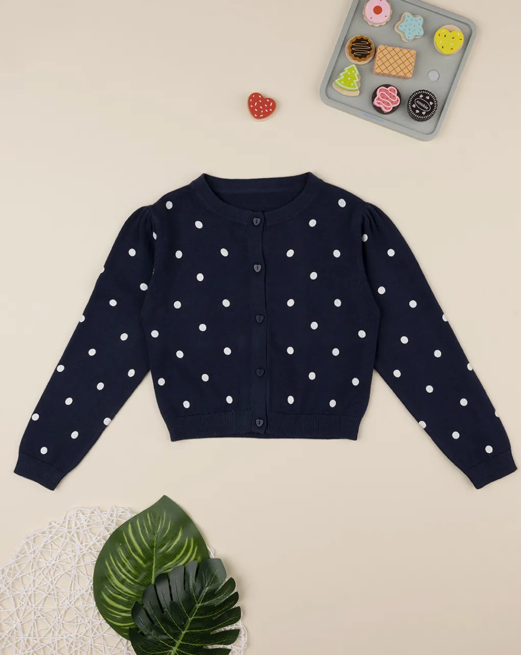 Prenatal Felpe E Maglioni-Cardigan Tricot Bimba Blu "Pois”
