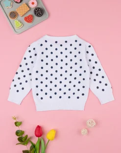 Prenatal Maglioni E Cardigan-Cardigan Tricot Bimba Pois Blu