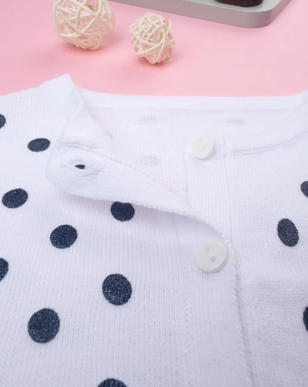 Prenatal Maglioni E Cardigan-Cardigan Tricot Bimba Pois Blu