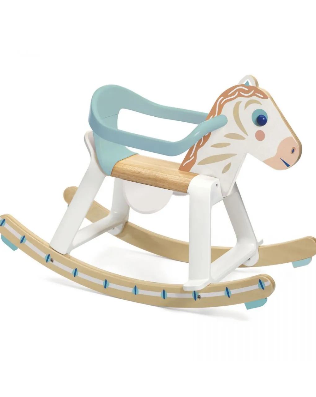 Djeco Cavalcabili E Primi Passi-Cavallo A Dondolo Babycavali In Legno E Plastica -