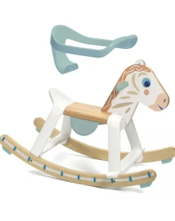 Djeco Cavalcabili E Primi Passi-Cavallo A Dondolo Babycavali In Legno E Plastica -