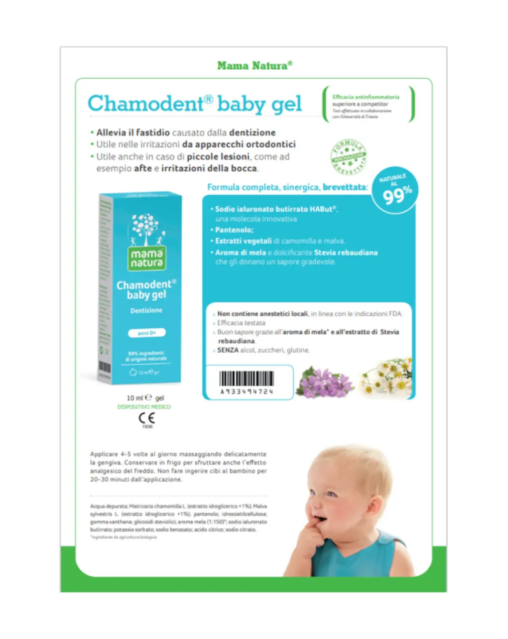 MAMA NATURA Primi Dentini-Chamodent Baby Gel Schwabe -