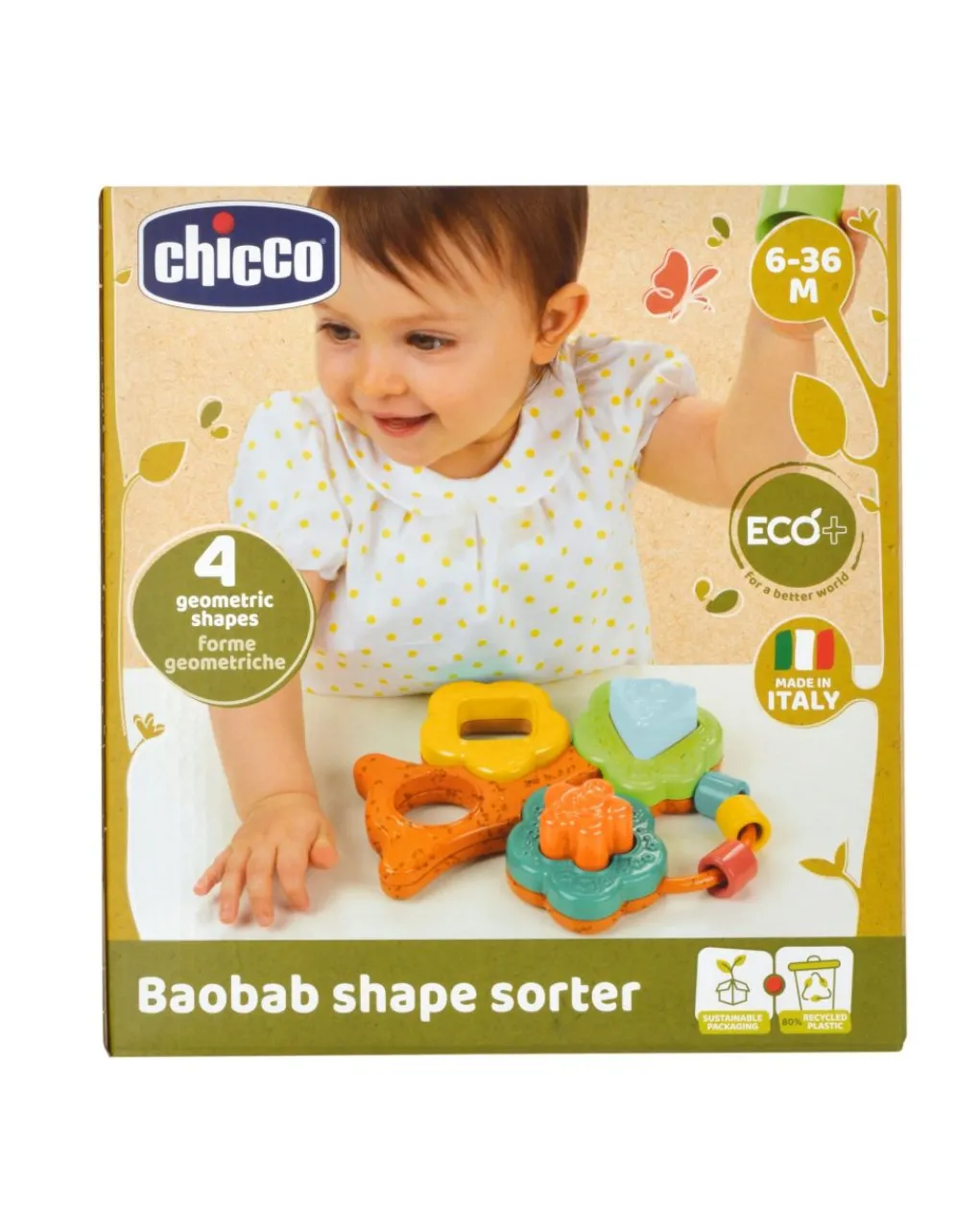 Chicco Giochi Primi Mesi-Baobab Forme E Incastri Eco+