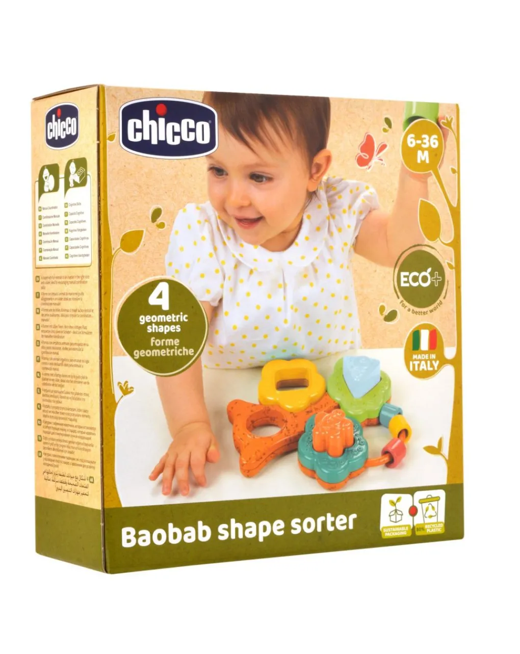 Chicco Giochi Primi Mesi-Baobab Forme E Incastri Eco+