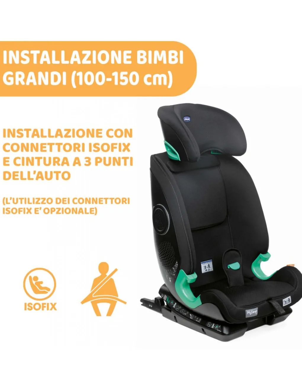 Chicco Gruppo 36 Kg-My Seat I-Size Black