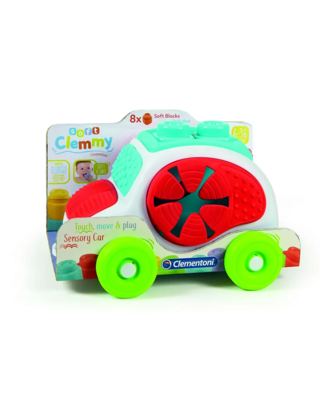 Clementoni Giochi Primi Mesi-Clemmy - Toccascopri E Guida Macchinina Sensoriale