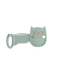 Suavinex Portasucchietti E Catenelle-Clip In Tessuto Bonhomia +0 Mesi Decoro Civetta Verde -