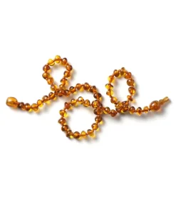 40 Settimane Primi Dentini-Collana Ambra Cognac