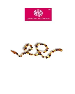 40 Settimane Primi Dentini-Collana Ambra Multicolore Scura