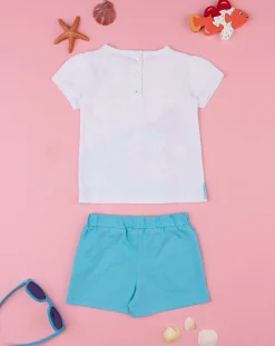Prenatal Vestiti E Completi-Completo Bimba Bianco/Azzurro