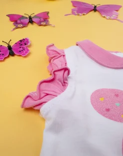 Prenatal Vestiti E Completi-Completo Bimba Farfalla Canotte + Shorts