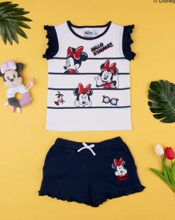 Prenatal Vestiti E Completi-Completo Bimba "Minnie” Bianco/Blu