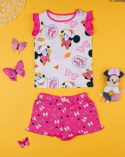 Prenatal Vestiti E Completi-Completo Bimba "Minnie” Bianco/Rosa