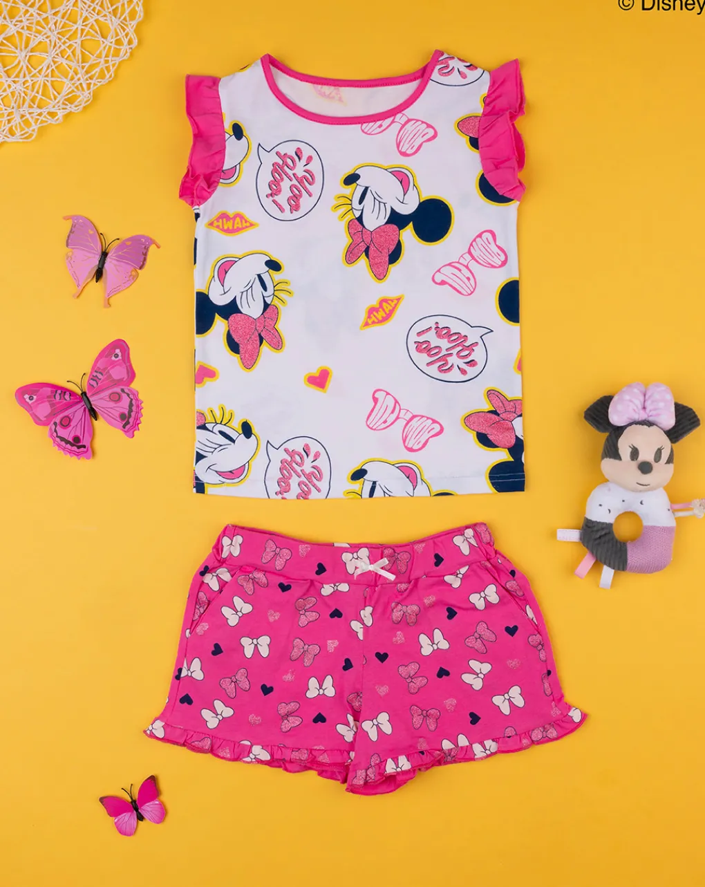Prenatal Vestiti E Completi-Completo Bimba "Minnie” Bianco/Rosa