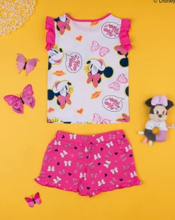 Prenatal Vestiti E Completi-Completo Bimba "Minnie” Bianco/Rosa