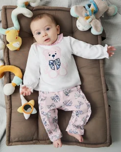 Prenatal Abiti Completi E Tutine-Completo Bimba Rosa "Farfalle”
