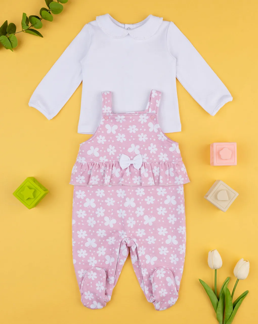 Prenatal Abiti Completi E Tutine-Completo Bimba Salopette Rosa