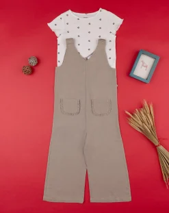 Prenatal Vestiti E Completi-Completo Bimba Salopette Marrone