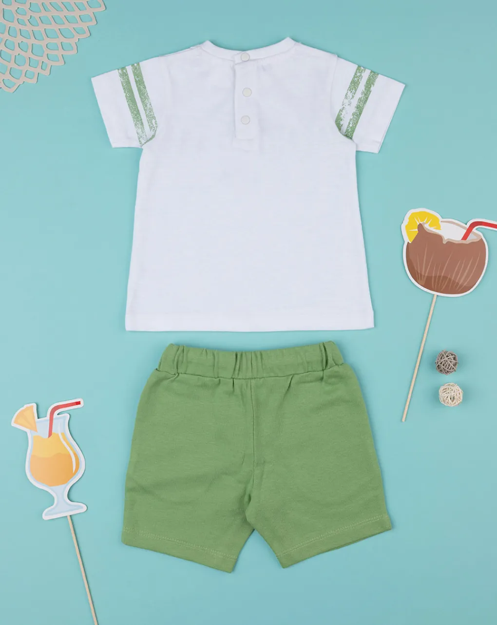 Prenatal Completi-Completo Bimbo Bianco/Verde