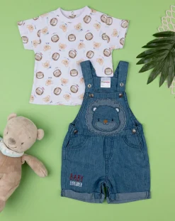 Prenatal Abiti Completi E Tutine-Completo Chambray Bimbo Salopette "Leone”