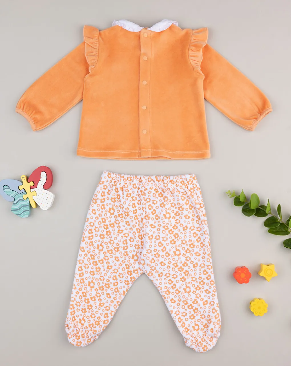 Prenatal Abiti Completi E Tutine-Completo Ciniglia Bimba Panna/Orange
