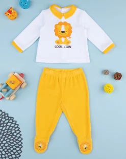 Prenatal Abiti Completi E Tutine-Completo Ciniglia Bimbo Panna/Giallo