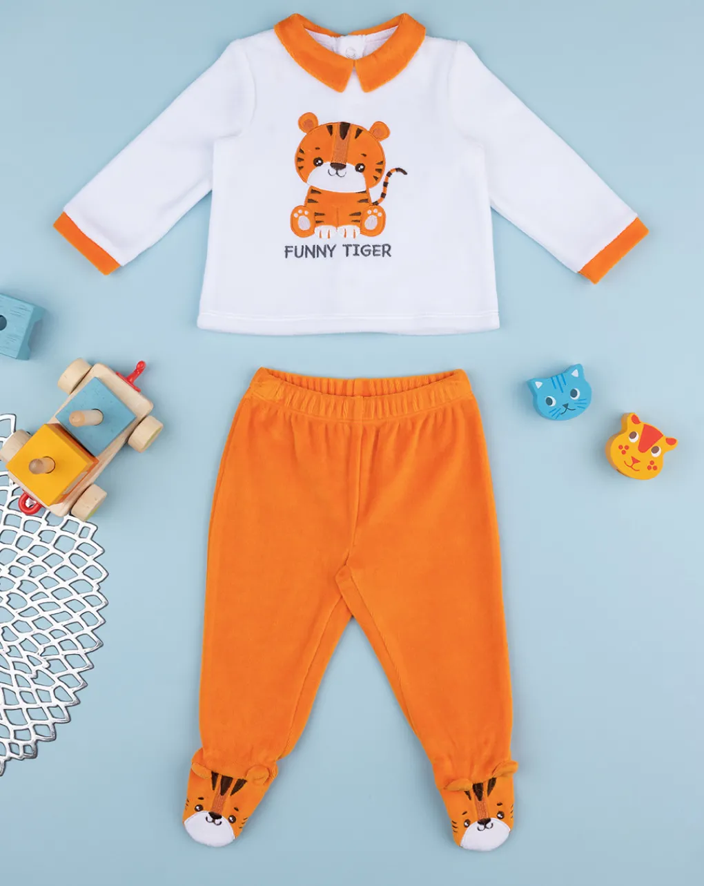 Prenatal Abiti Completi E Tutine-Completo Ciniglia Bimbo Panna/Orange