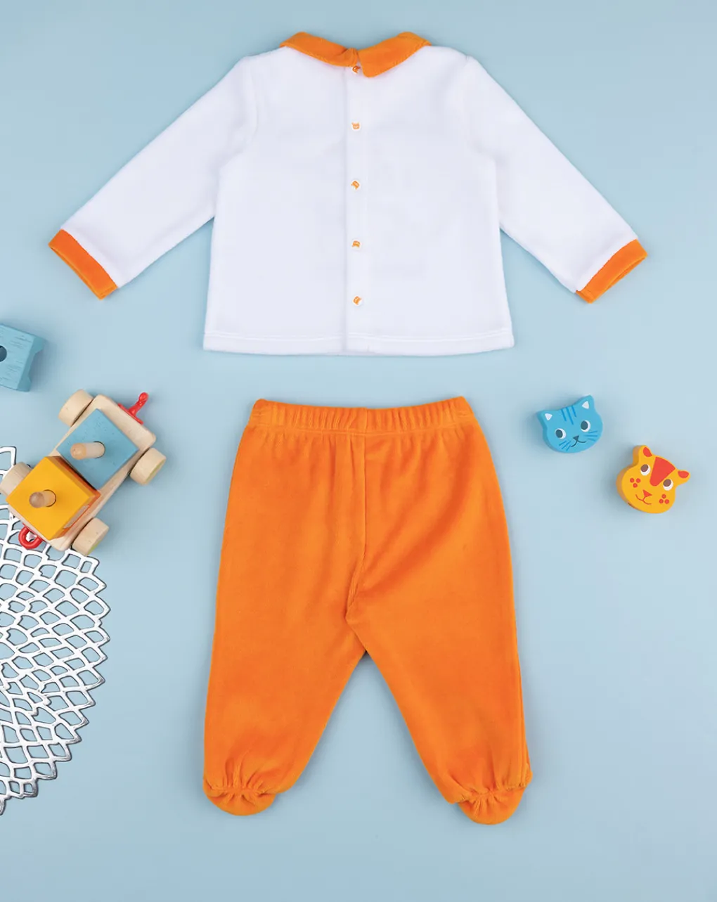 Prenatal Abiti Completi E Tutine-Completo Ciniglia Bimbo Panna/Orange