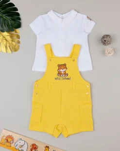 Prenatal Abiti Completi E Tutine-Completo Corto Bimbo Maglia + Salopette