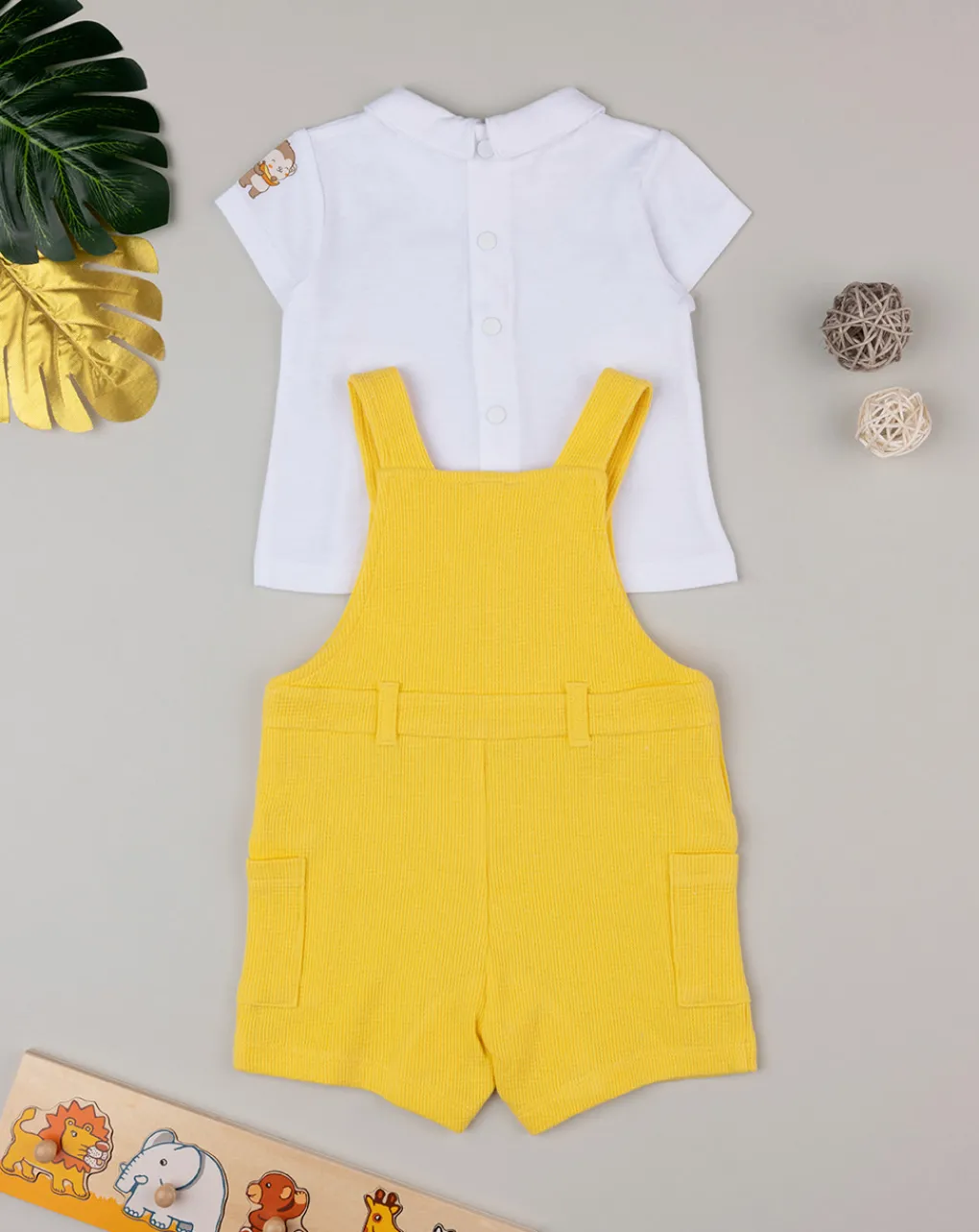 Prenatal Abiti Completi E Tutine-Completo Corto Bimbo Maglia + Salopette