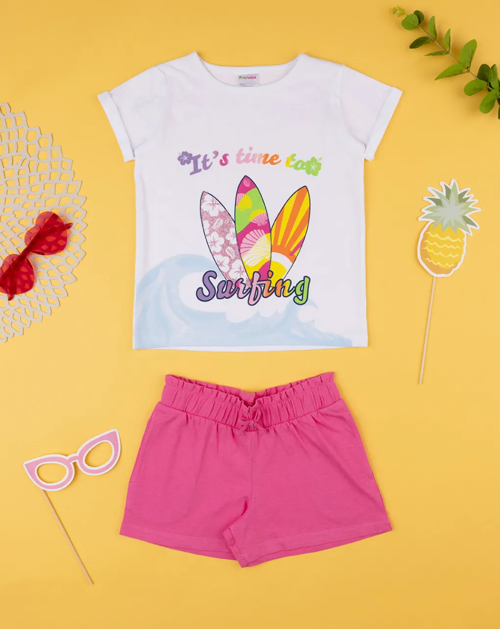 Prenatal Vestiti E Completi-Completo Estivo Bambina T-Shirt + Shorts