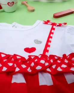 Prenatal Abiti Completi E Tutine-Completo Jersey Bimba Vichy Rosso