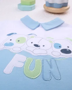 Prenatal Abiti Completi E Tutine-Completo Jersey Bimbo Bianco/Azzurro