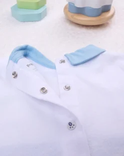 Prenatal Abiti Completi E Tutine-Completo Jersey Bimbo Bianco/Azzurro