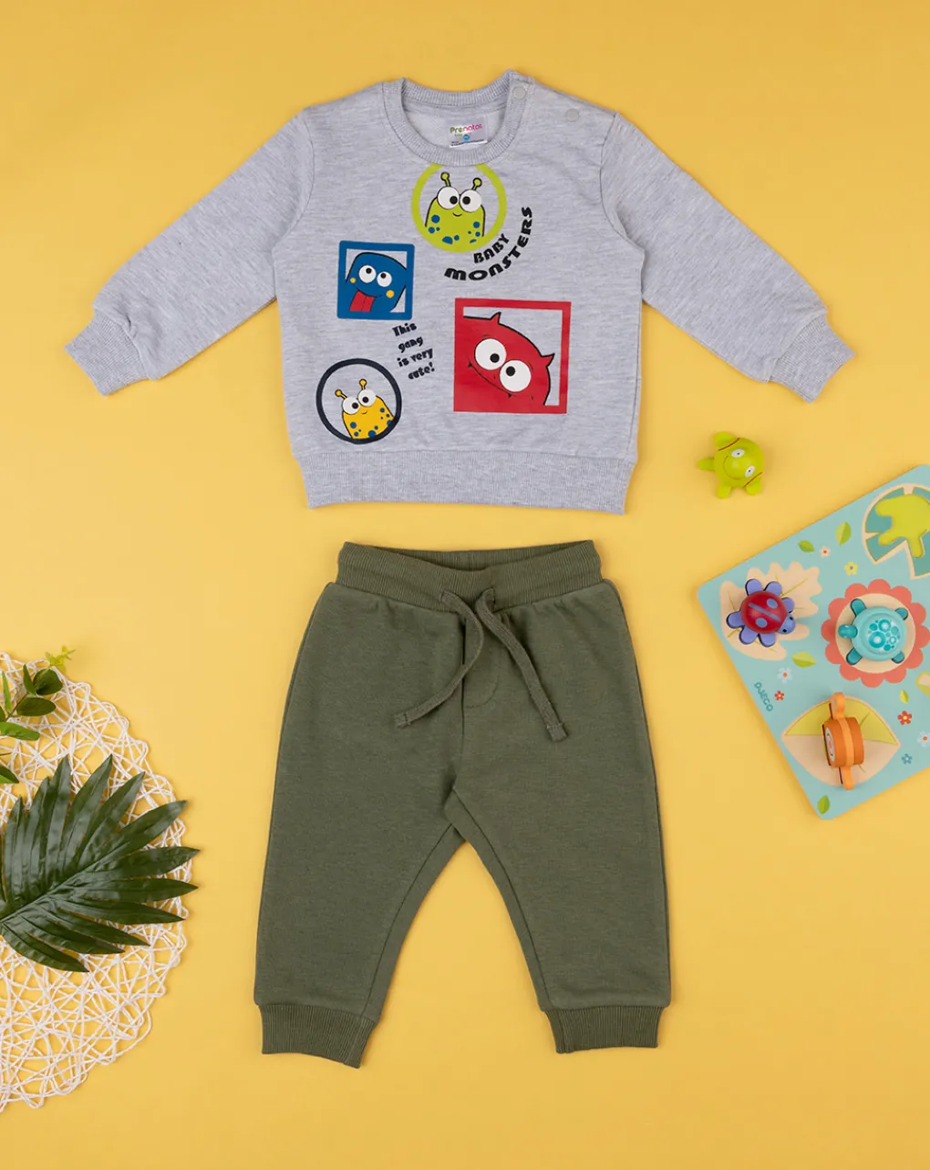 Prenatal Completi-Completo Jogging Bimbo Grigio/Verde
