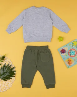 Prenatal Completi-Completo Jogging Bimbo Grigio/Verde