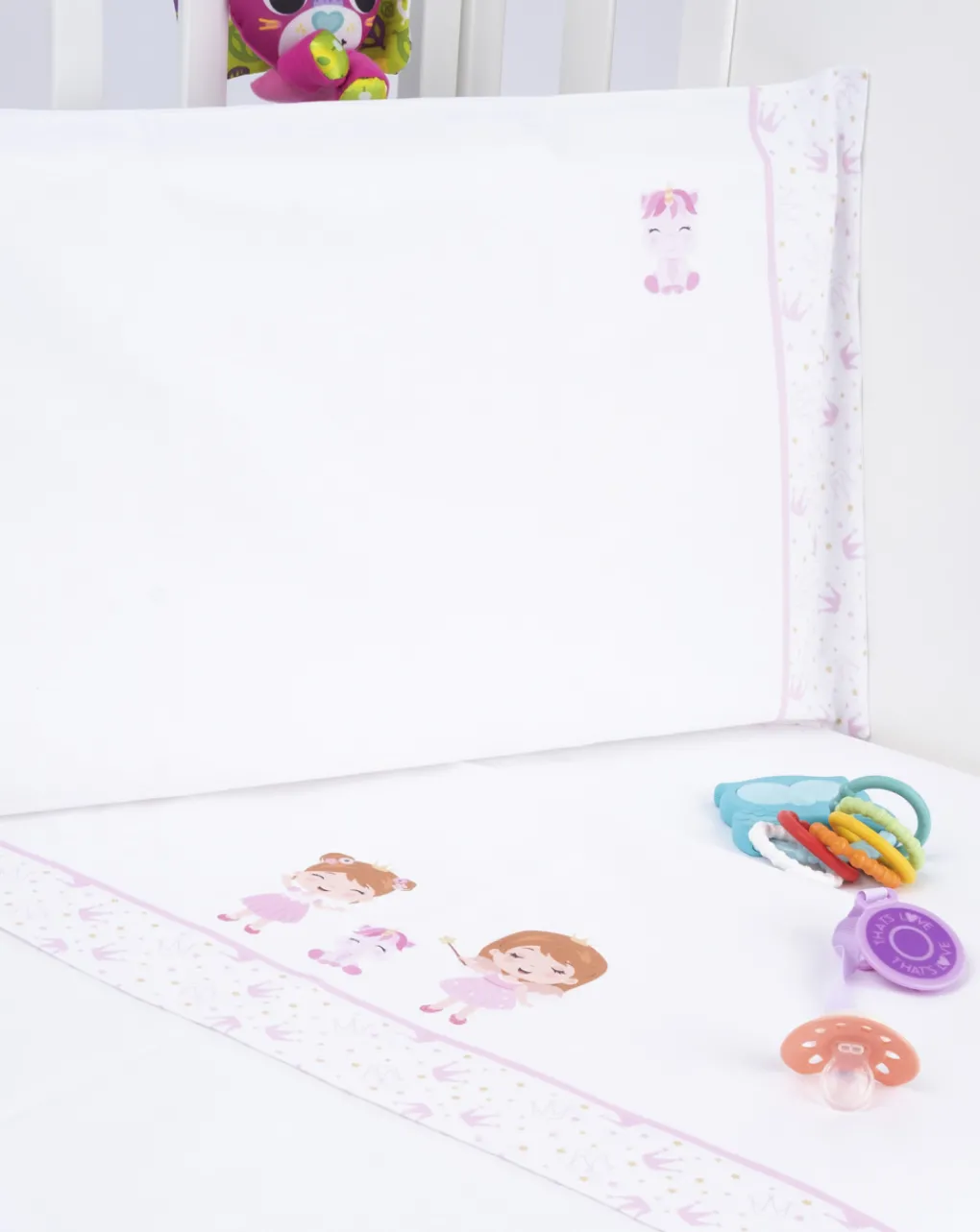 Prenatal Lenzuola E Trapunte-Completo Universale Lettino 3 Pz Girl "Principesse”