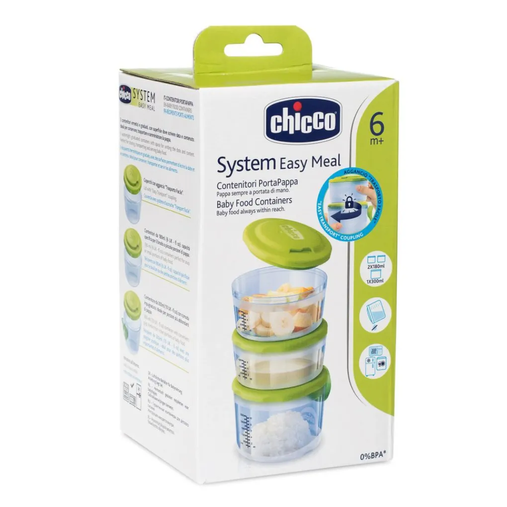 Chicco Piatti E Posate-Contenitori Portapappa System Easymeal 6+