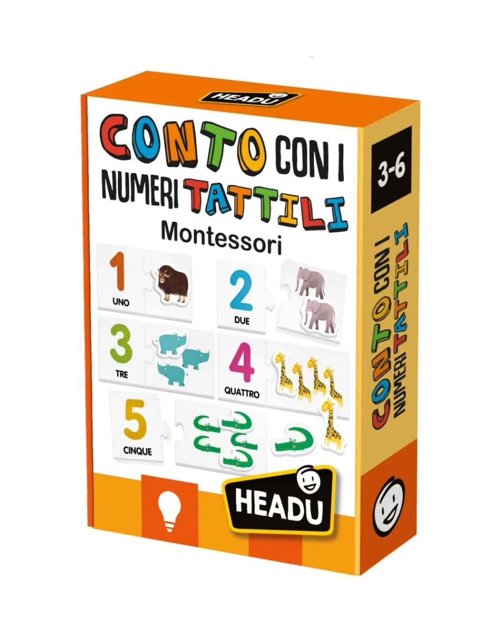 Headu Giochi Didattici-Conto Con I Numeri Tattili Montessori. Tocca E Scopri I Numeri E Le Quantita! 3/6 Anni -