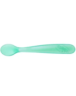 Chicco Piatti E Posate-Cucchiaio Morbido Silicone 6M+ Azzurro (2Pz)