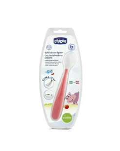 Chicco Piatti E Posate-Cucchiaio Morbido Silicone 6+ Rosso