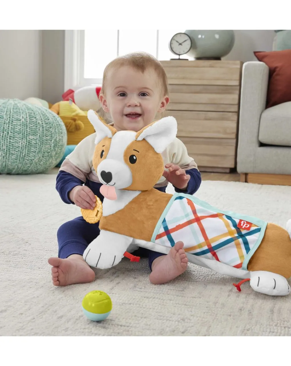 Fisher-Price Giochi Primi Mesi-Cuscino Corgi Tummy Time 3 In 1 - Fisher Price