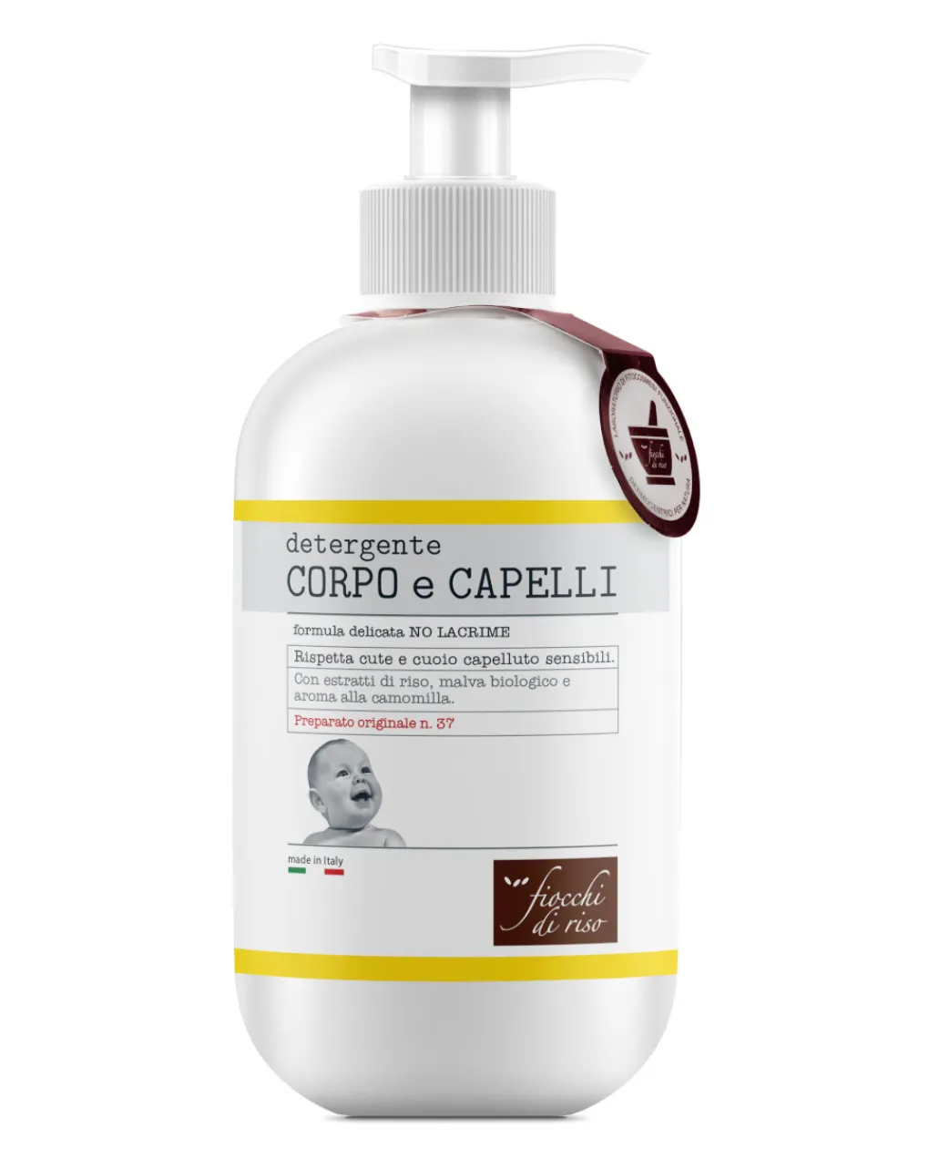 Fiocchi di Riso Saponi E Bagnoschiuma-Detergente Corpo E Capelli Camomilla 400Ml -